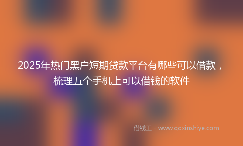 2025年热门黑户短期贷款平台有哪些可以借款，梳理五个手机上可以借钱的软件