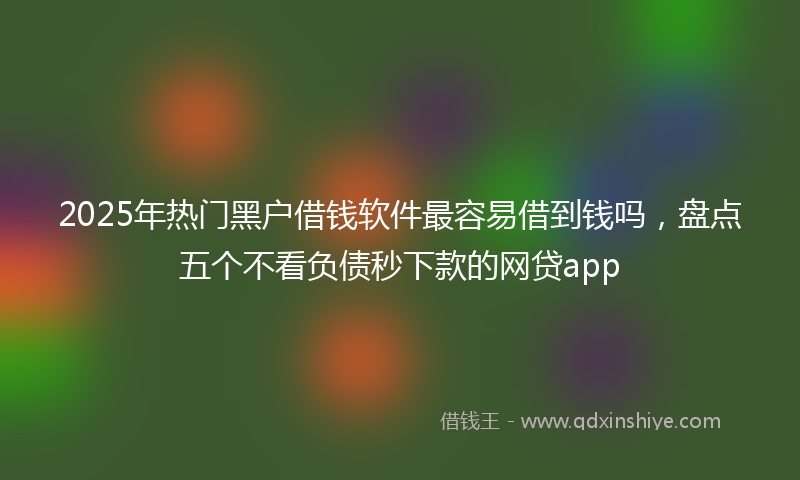 2025年热门黑户借钱软件最容易借到钱吗，盘点五个不看负债秒下款的网贷app