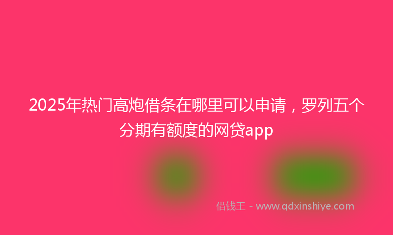 2025年热门高炮借条在哪里可以申请，罗列五个分期有额度的网贷app