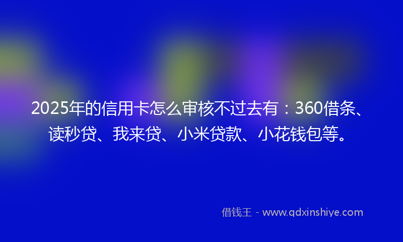 2025年的信用卡怎么审核不过去有：360借条、读秒贷、我来贷、小米贷款、小花钱包等。