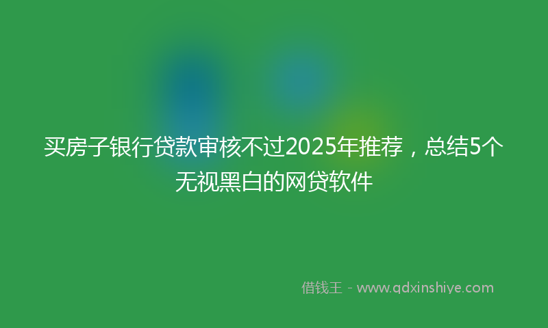 买房子银行贷款审核不过2025年推荐，总结5个无视黑白的网贷软件