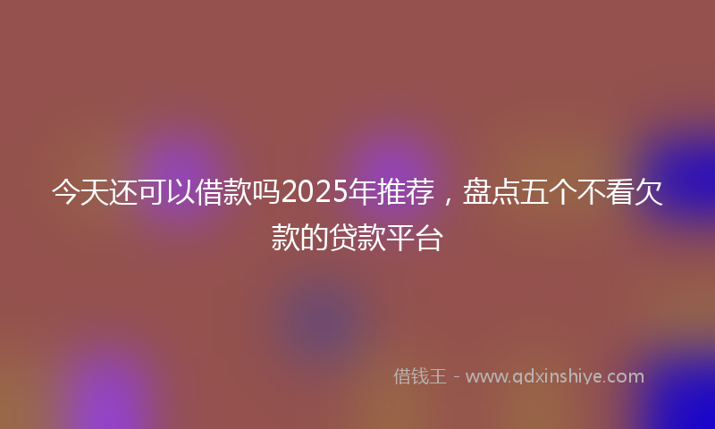 今天还可以借款吗2025年推荐，盘点五个不看欠款的贷款平台