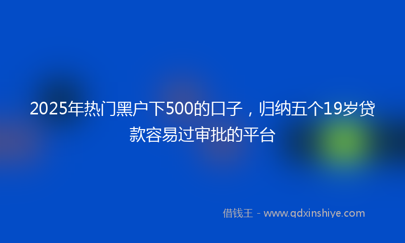 2025年热门黑户下500的口子，归纳五个19岁贷款容易过审批的平台