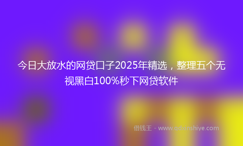 今日大放水的网贷口子2025年精选，整理五个无视黑白100%秒下网贷软件