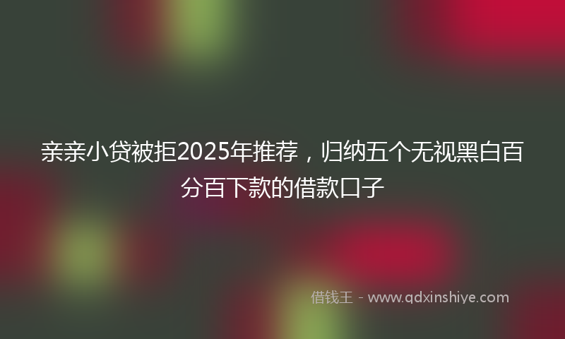 亲亲小贷被拒2025年推荐，归纳五个无视黑白百分百下款的借款口子