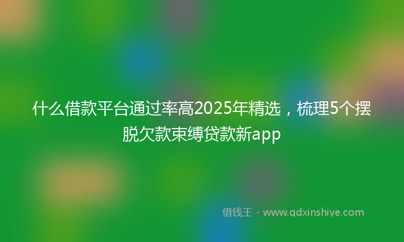 什么借款平台通过率高2025年精选，梳理5个摆脱欠款束缚贷款新app