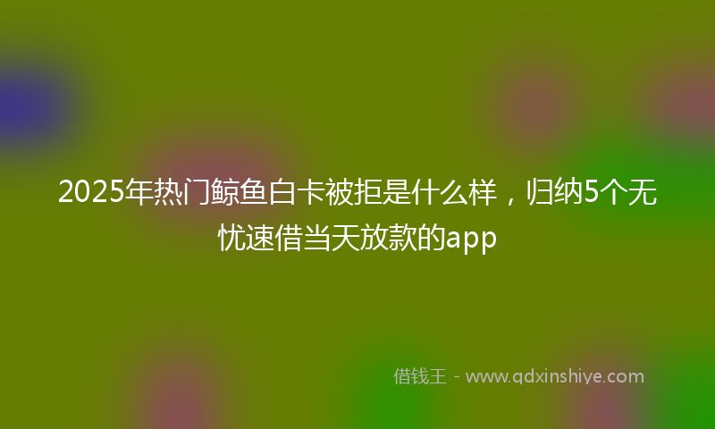 2025年热门鲸鱼白卡被拒是什么样，归纳5个无忧速借当天放款的app