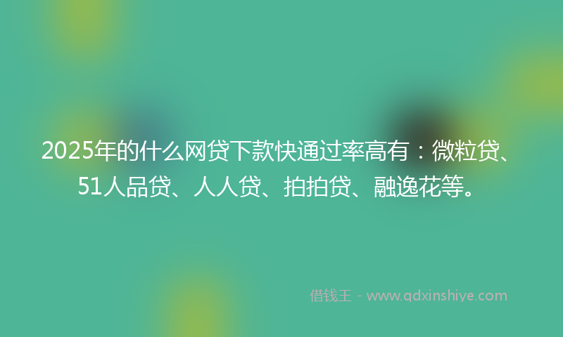 2025年的什么网贷下款快通过率高有：微粒贷、51人品贷、人人贷、拍拍贷、融逸花等。