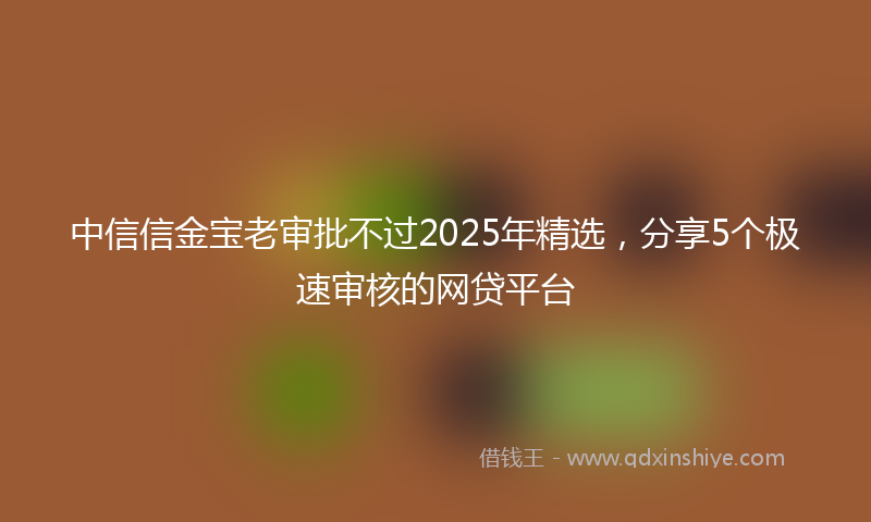 中信信金宝老审批不过2025年精选，分享5个极速审核的网贷平台