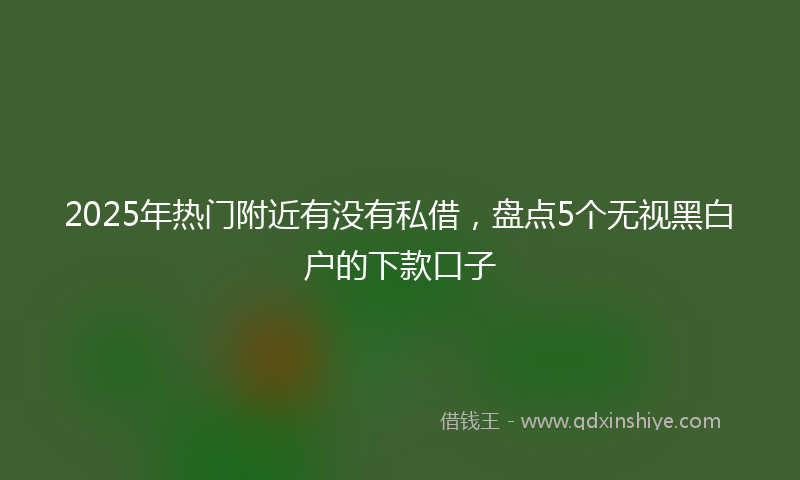 2025年热门附近有没有私借，盘点5个无视黑白户的下款口子