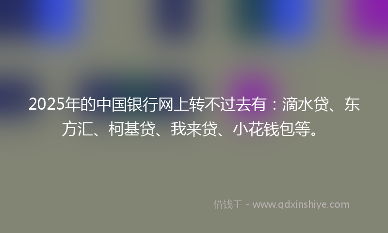 2025年的中国银行网上转不过去有：滴水贷、东方汇、柯基贷、我来贷、小花钱包等。