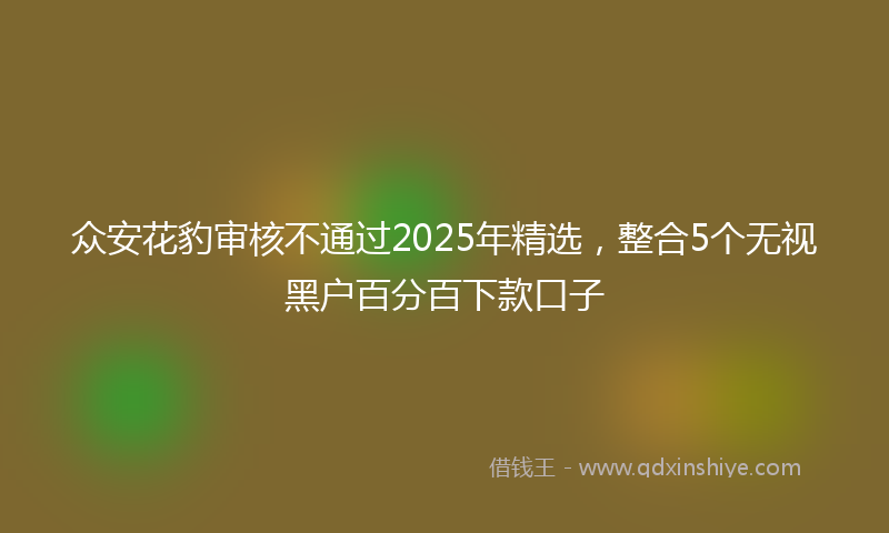 众安花豹审核不通过2025年精选，整合5个无视黑户百分百下款口子