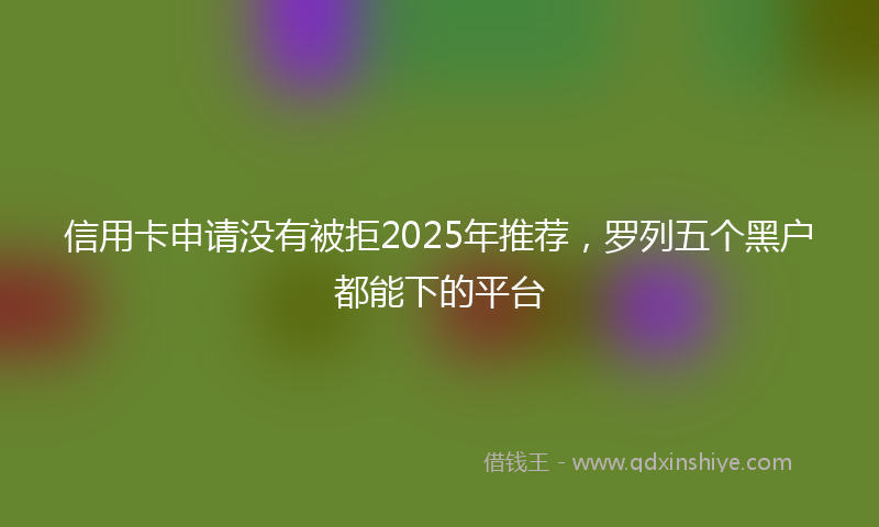 信用卡申请没有被拒2025年推荐，罗列五个黑户都能下的平台