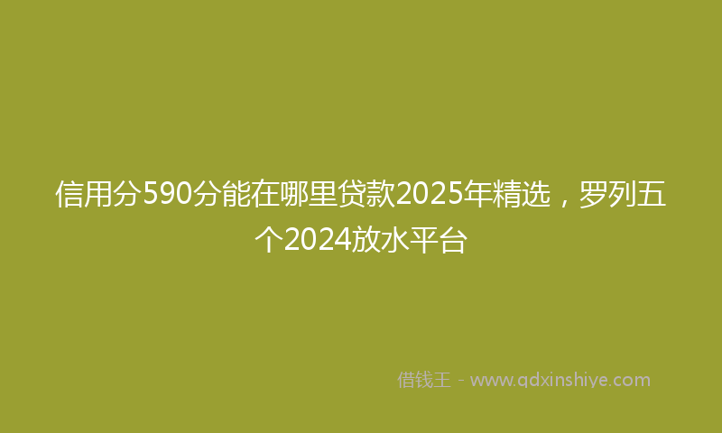 信用分590分能在哪里贷款2025年精选，罗列五个2024放水平台