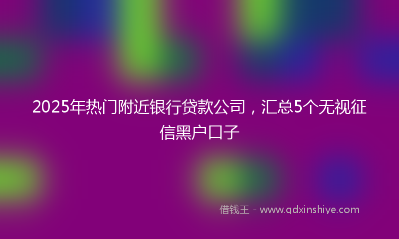 2025年热门附近银行贷款公司，汇总5个无视征信黑户口子