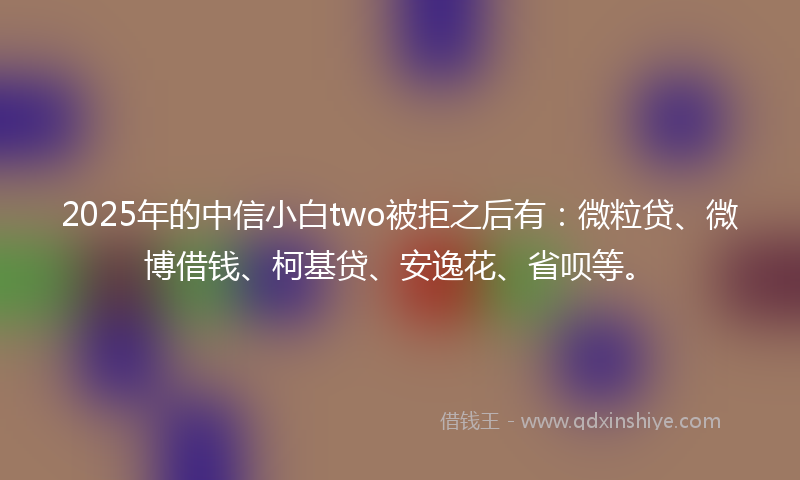 2025年的中信小白two被拒之后有：微粒贷、微博借钱、柯基贷、安逸花、省呗等。