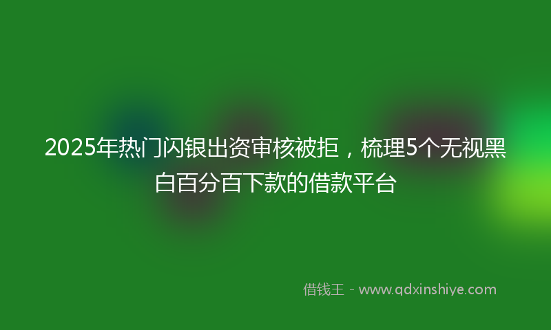 2025年热门闪银出资审核被拒，梳理5个无视黑白百分百下款的借款平台