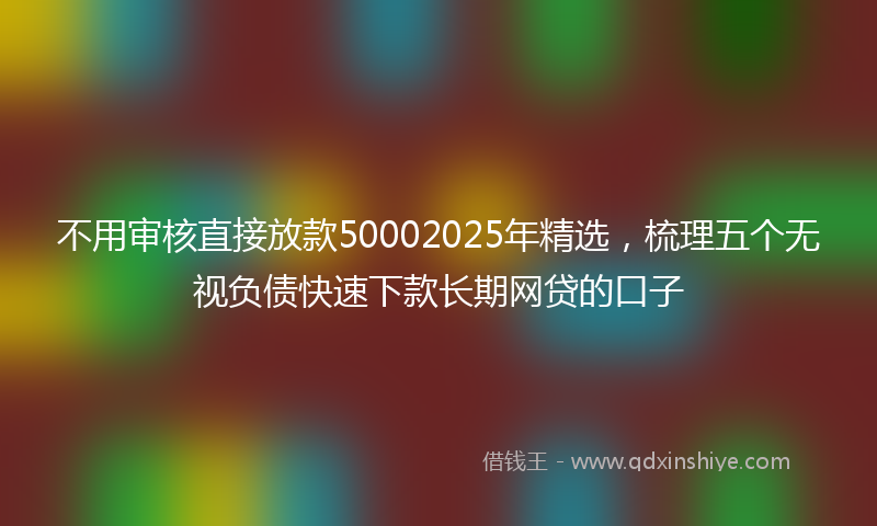 不用审核直接放款50002025年精选，梳理五个无视负债快速下款长期网贷的口子