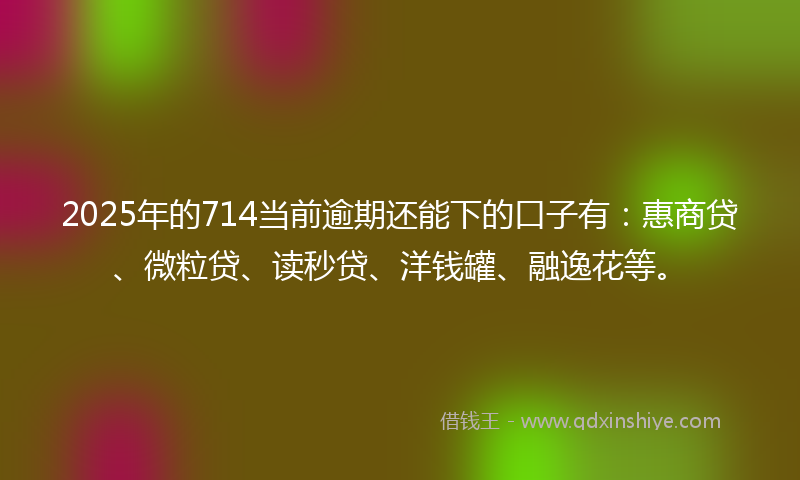 2025年的714当前逾期还能下的口子有：惠商贷、微粒贷、读秒贷、洋钱罐、融逸花等。