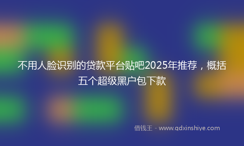 不用人脸识别的贷款平台贴吧2025年推荐，概括五个超级黑户包下款