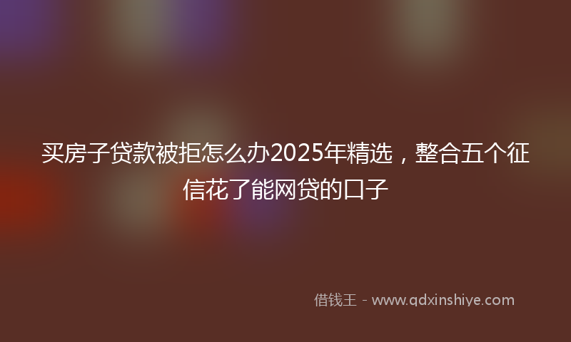 买房子贷款被拒怎么办2025年精选，整合五个征信花了能网贷的口子
