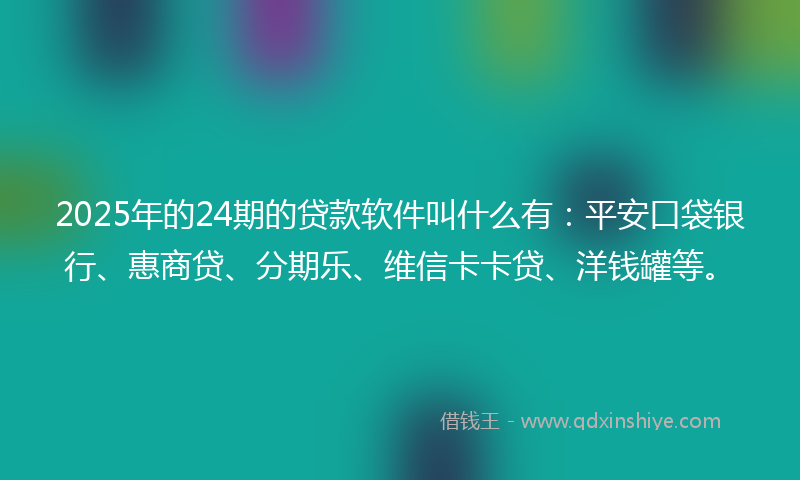 2025年的24期的贷款软件叫什么有：平安口袋银行、惠商贷、分期乐、维信卡卡贷、洋钱罐等。