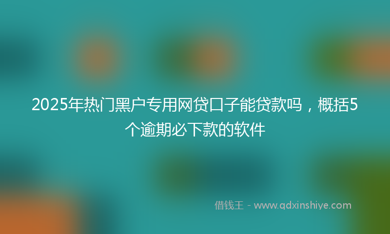 2025年热门黑户专用网贷口子能贷款吗，概括5个逾期必下款的软件