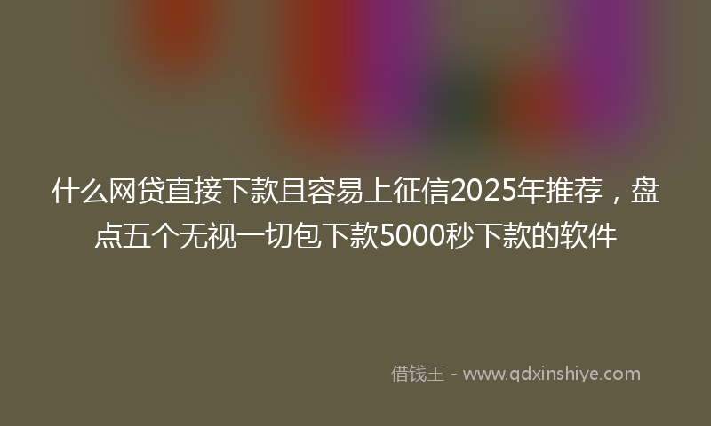 什么网贷直接下款且容易上征信2025年推荐，盘点五个无视一切包下款5000秒下款的软件