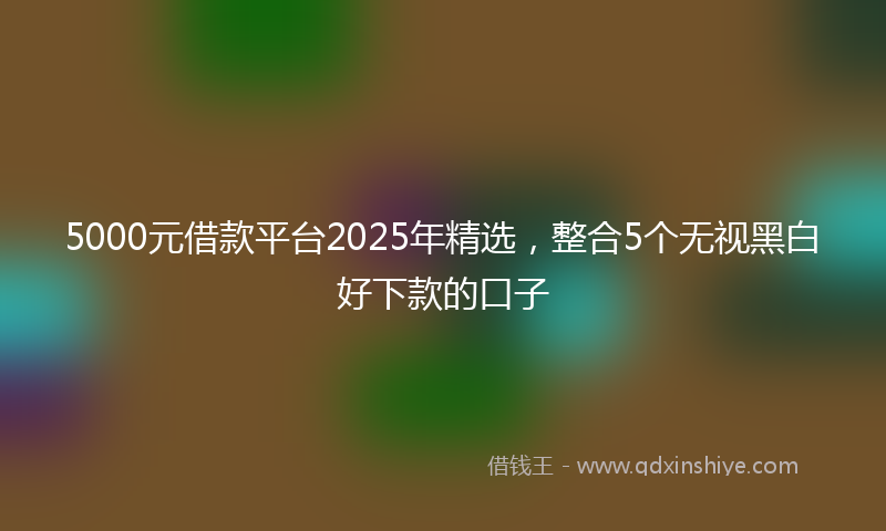 5000元借款平台2025年精选，整合5个无视黑白好下款的口子