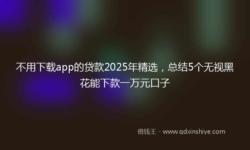 不用下载app的贷款2025年精选，总结5个无视黑花能下款一万元口子