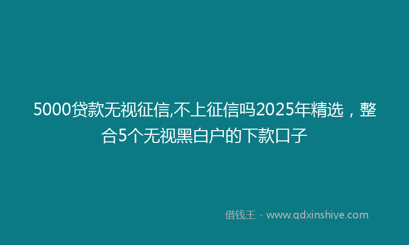 5000贷款无视征信,不上征信吗2025年精选，整合5个无视黑白户的下款口子