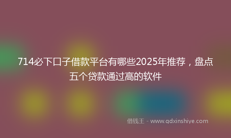 714必下口子借款平台有哪些2025年推荐，盘点五个贷款通过高的软件