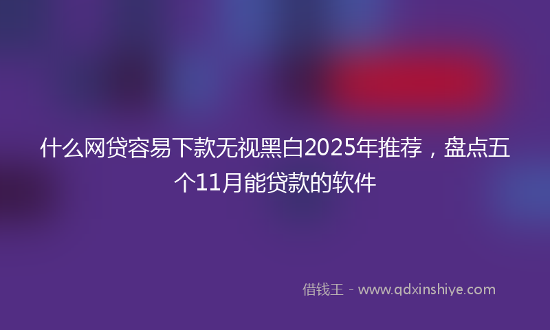 什么网贷容易下款无视黑白2025年推荐，盘点五个11月能贷款的软件