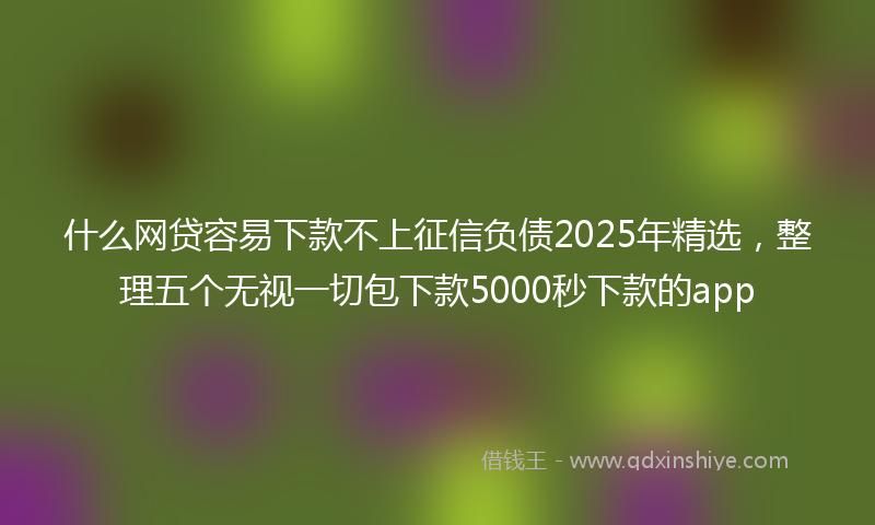 什么网贷容易下款不上征信负债2025年精选，整理五个无视一切包下款5000秒下款的app