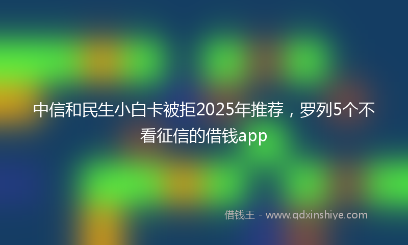 中信和民生小白卡被拒2025年推荐，罗列5个不看征信的借钱app