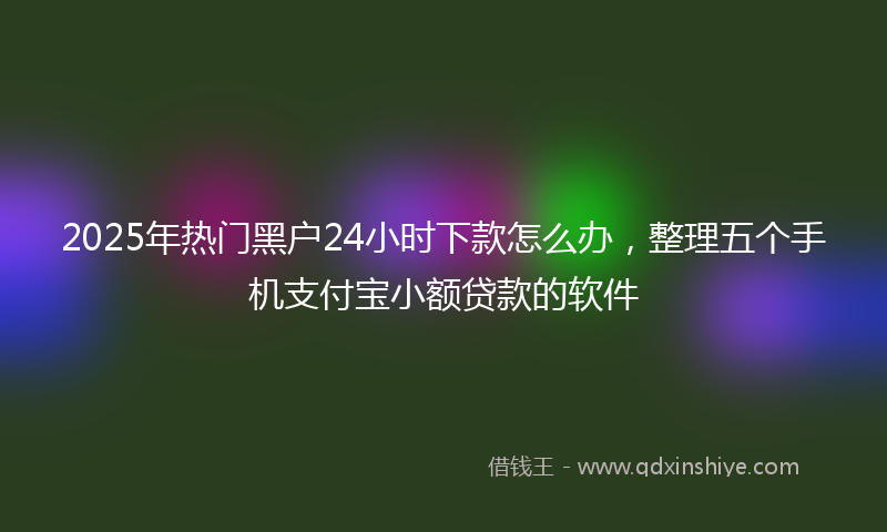 2025年热门黑户24小时下款怎么办，整理五个手机支付宝小额贷款的软件
