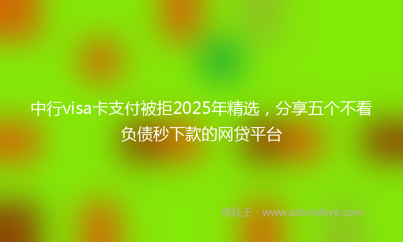 中行visa卡支付被拒2025年精选，分享五个不看负债秒下款的网贷平台