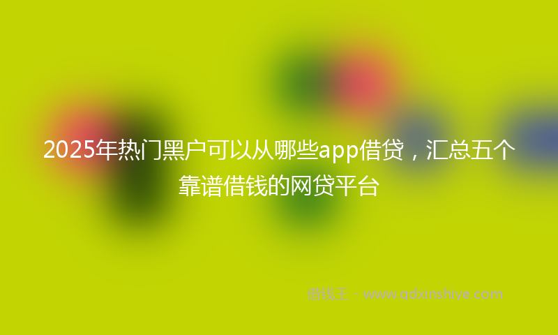 2025年热门黑户可以从哪些app借贷，汇总五个靠谱借钱的网贷平台