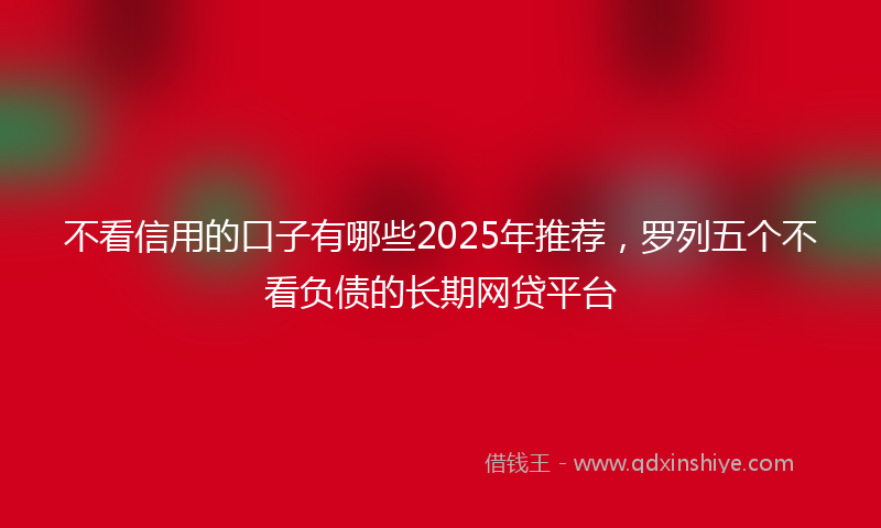 不看信用的口子有哪些2025年推荐，罗列五个不看负债的长期网贷平台