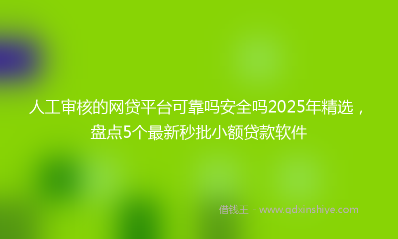 人工审核的网贷平台可靠吗安全吗2025年精选，盘点5个最新秒批小额贷款软件