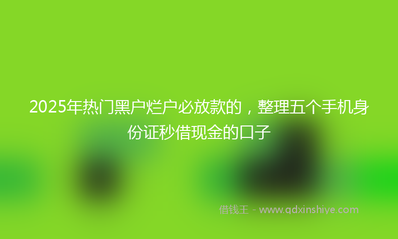 2025年热门黑户烂户必放款的，整理五个手机身份证秒借现金的口子