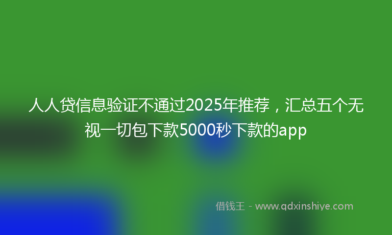 人人贷信息验证不通过2025年推荐，汇总五个无视一切包下款5000秒下款的app