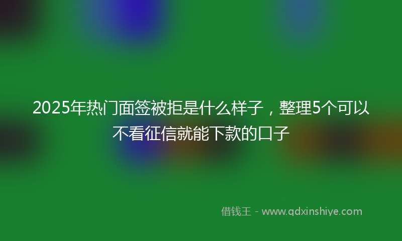 2025年热门面签被拒是什么样子，整理5个可以不看征信就能下款的口子