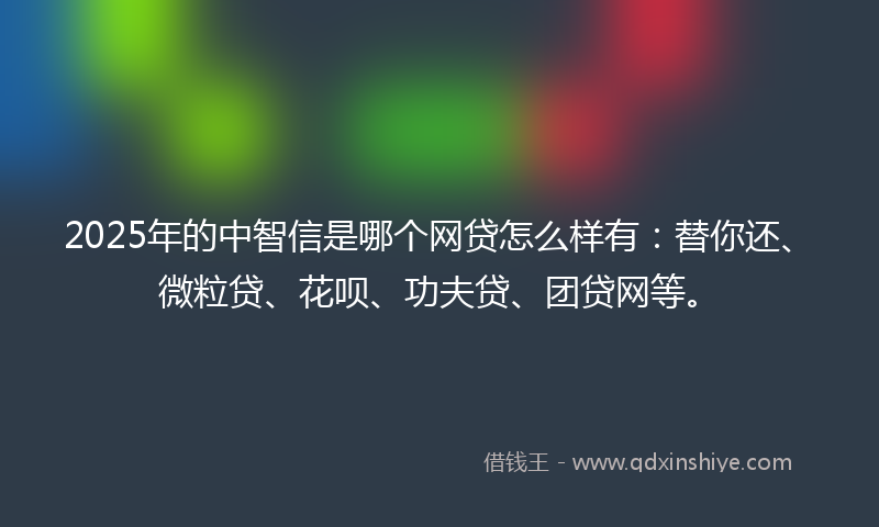 2025年的中智信是哪个网贷怎么样有：替你还、微粒贷、花呗、功夫贷、团贷网等。
