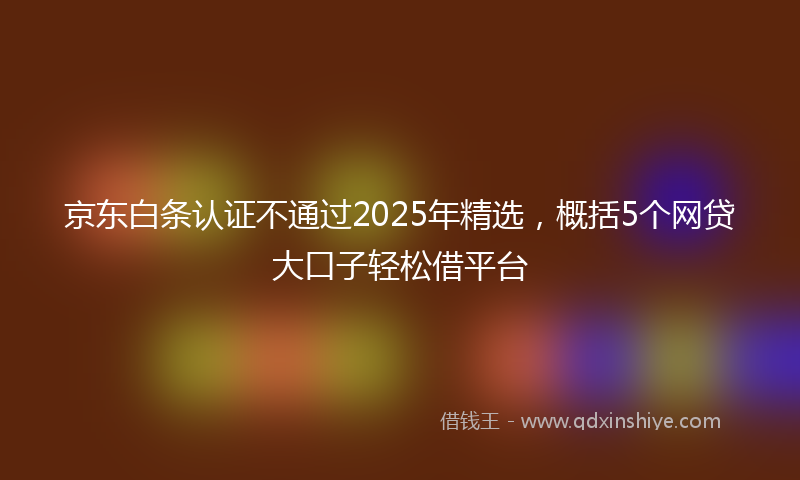 京东白条认证不通过2025年精选，概括5个网贷大口子轻松借平台