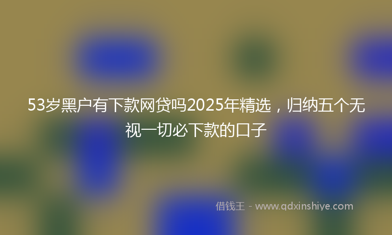 53岁黑户有下款网贷吗2025年精选，归纳五个无视一切必下款的口子