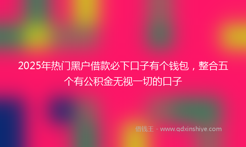 2025年热门黑户借款必下口子有个钱包，整合五个有公积金无视一切的口子