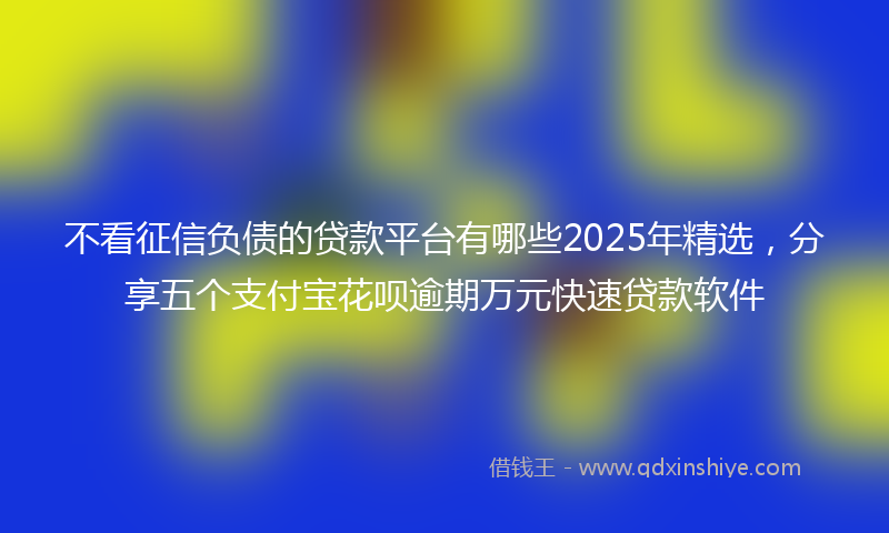 不看征信负债的贷款平台有哪些2025年精选，分享五个支付宝花呗逾期万元快速贷款软件