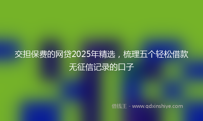 交担保费的网贷2025年精选，梳理五个轻松借款无征信记录的口子