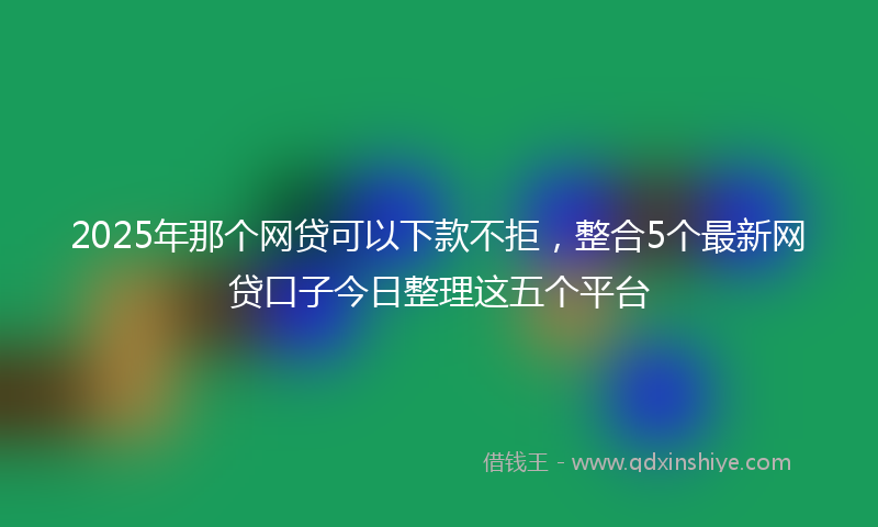 2025年那个网贷可以下款不拒，整合5个最新网贷口子今日整理这五个平台